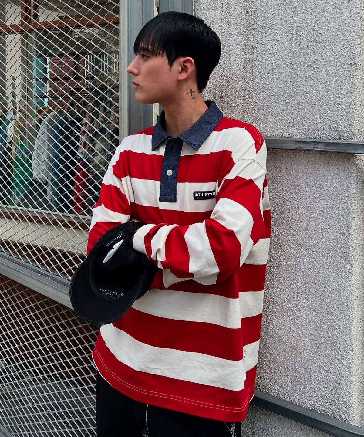 디써티원(DTHIRTYONE) Stripe Rugby Polo (Light Burgundy)