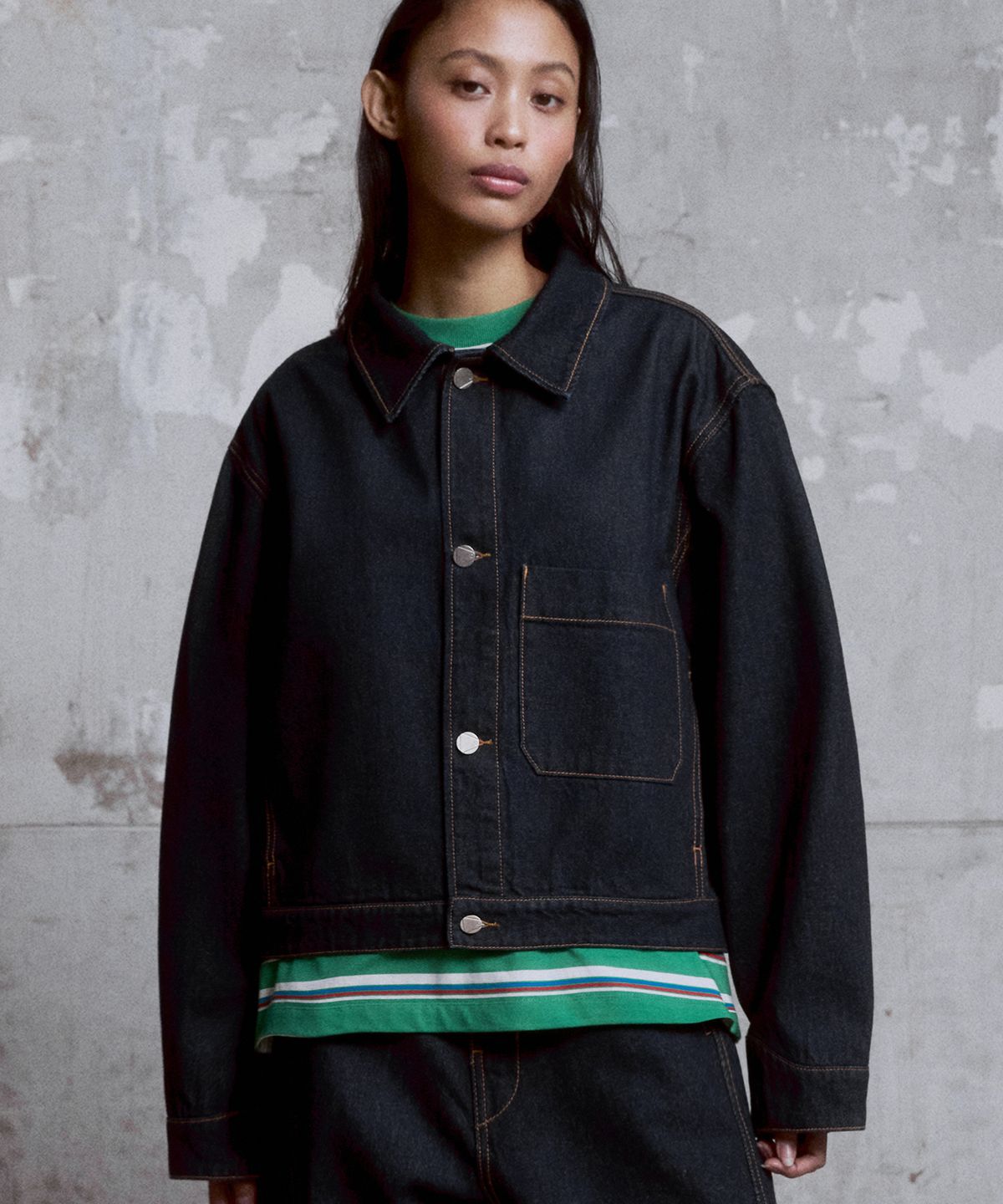 디써티원(DTHIRTYONE) (WOMAN) Trucker Jacket Type I (Indigo)