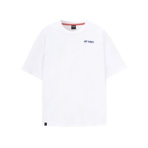 251TS051U 화이트 남녀공용 배드민턴 일러스트 반팔 티셔츠