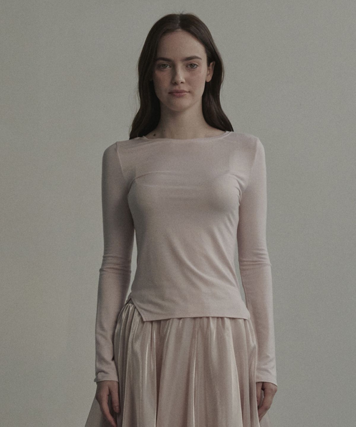 마우솔레움(MAU SOLEUM) Mist Slit T-Shirt - Pink