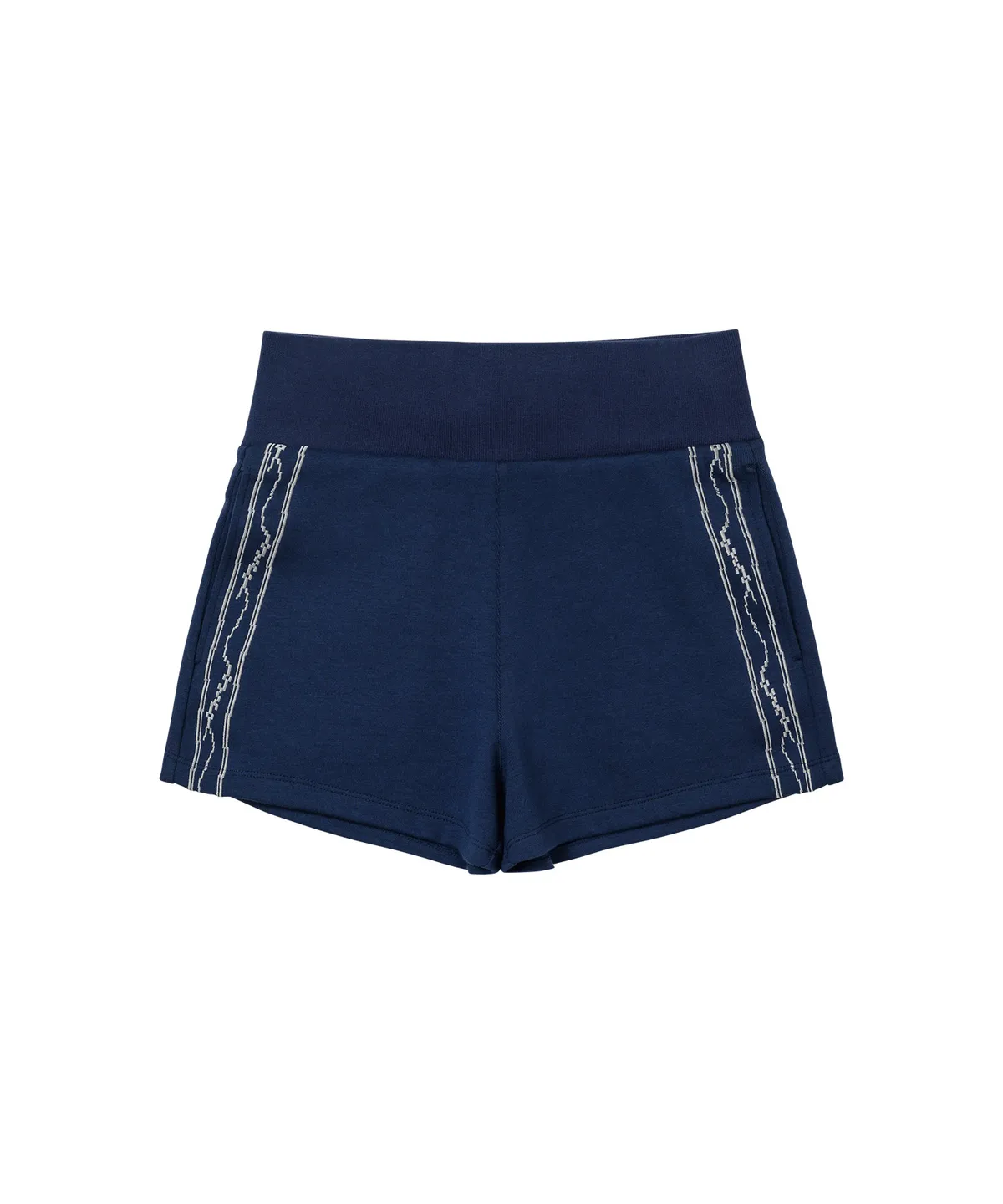 웰빙익스프레스(WELLBEING EXPRESS) Embroidered Track Shorts Navy