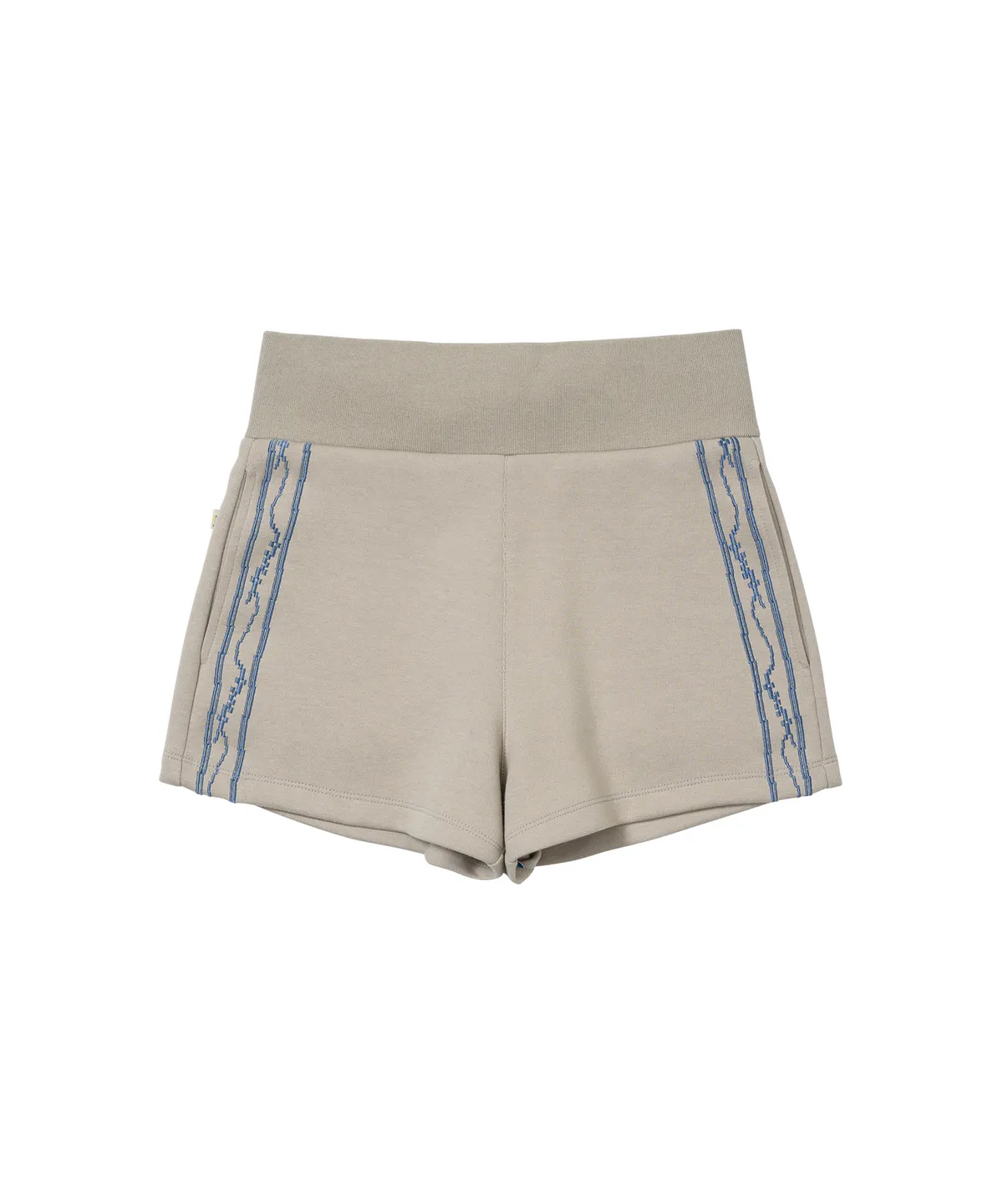 웰빙익스프레스(WELLBEING EXPRESS) Embroidered Track Shorts Warm Grey