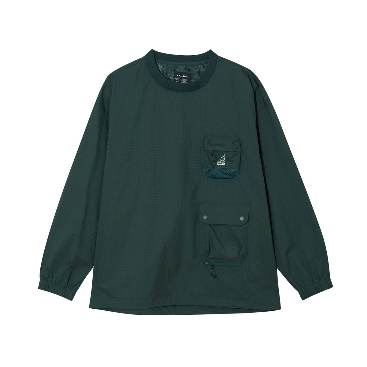 캉골(KANGOL) 나일론 포켓 풀오버 1772 다크그린