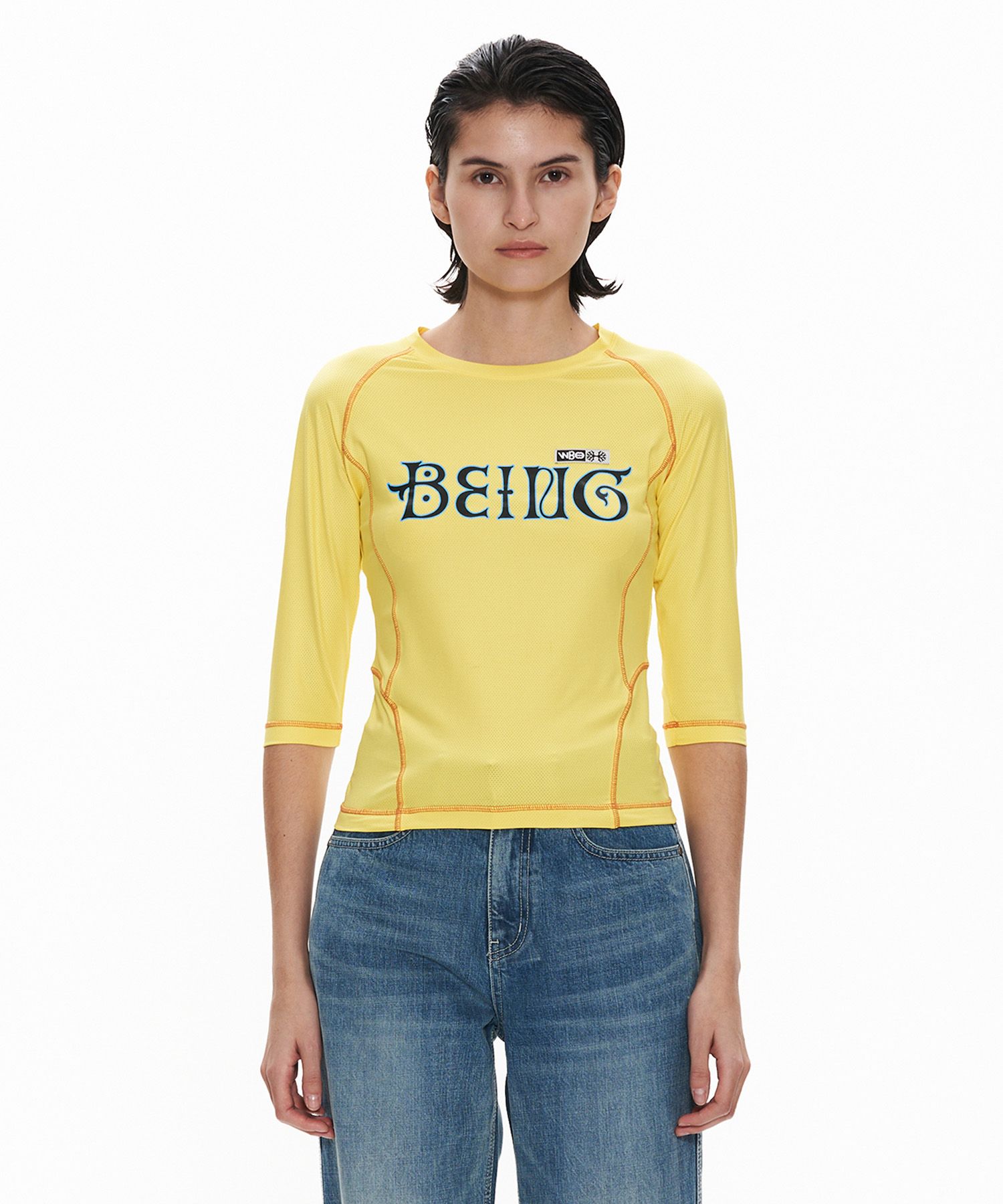 【WELLBEING EXPRESS】 Printed Mesh Top / 追跡付 MUSINSA公式 | WELLBEING EXPRESS BEING Mesh Top Yellow