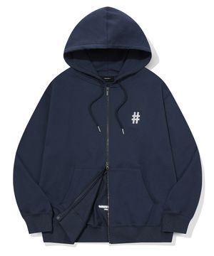 에센셜 해시태그 후드 집업(인디고)