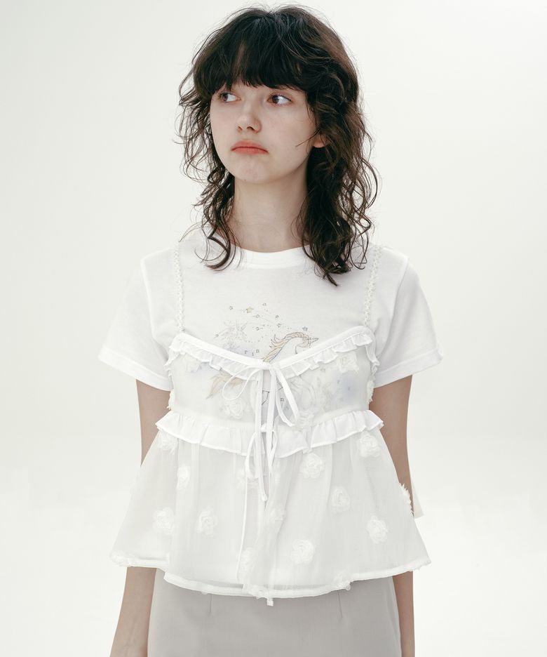 ROSE FRILL BUSTIER (WHITE)