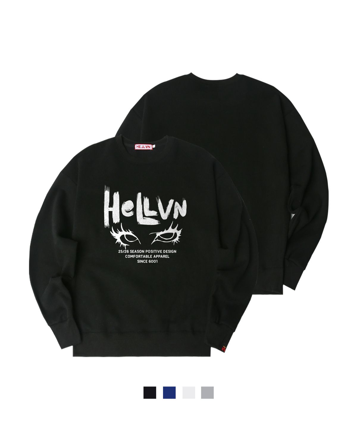 헬븐(HELLVN) H/V ANGRY EYE 오버핏 기모 맨투맨 (SOM4-5HV053)