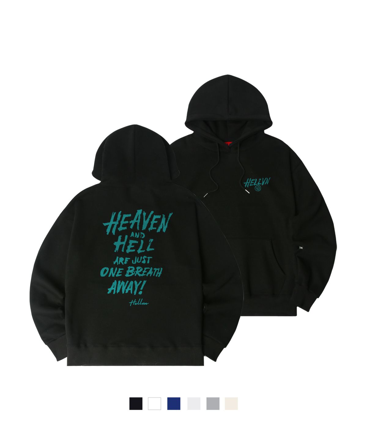 헬븐(HELLVN) H/V ONE BREATH 오버핏 기모 후드 (SOH4-5HV050)