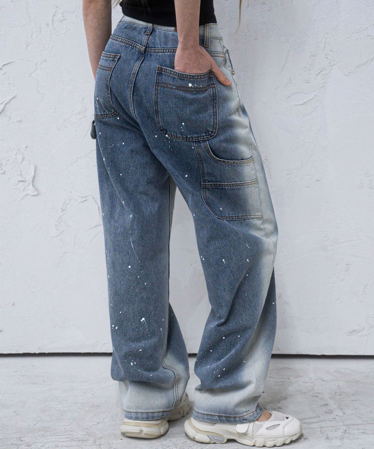 어반드레스(AVANDRESS) Painting Hammer Wide Pants LIGHT BLUE
