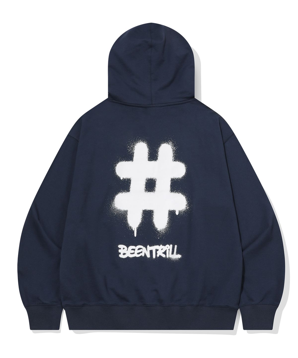 빈트릴(BEENTRILL) 스프레이 로고 후드(인디고)