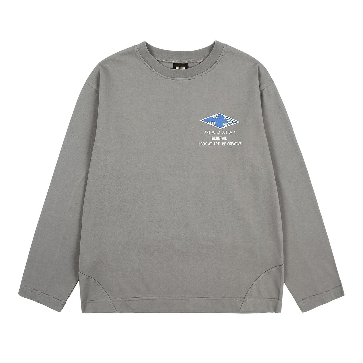 블루테일(BLUETAIL) AZA1TS07CG 차콜 아웃도어 포인트 긴팔 티셔츠