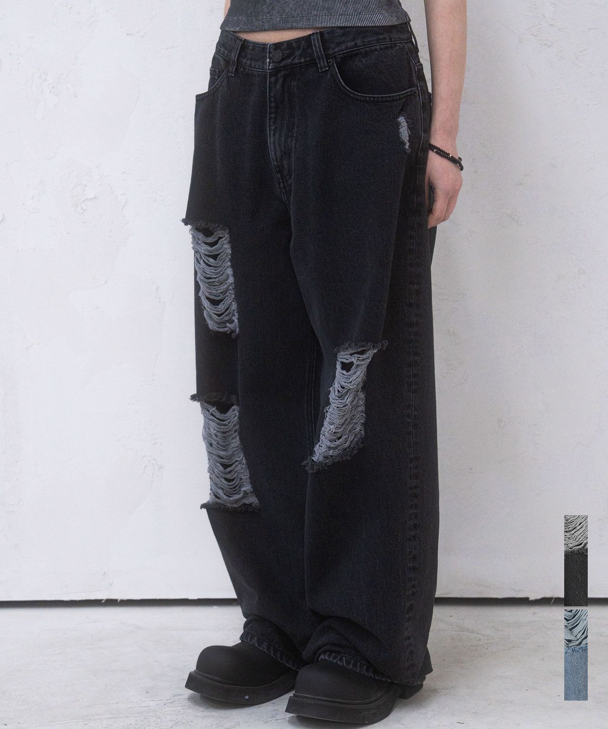 어반드레스(AVANDRESS) This is wide pants Damage - 2COL