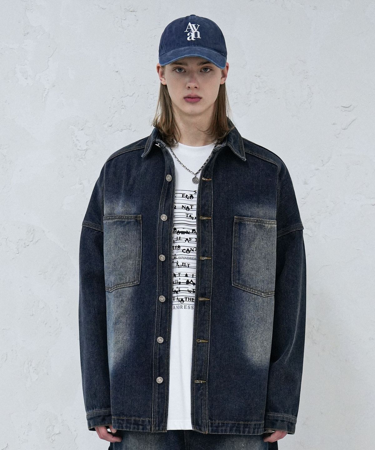 어반드레스(AVANDRESS) Buko Pocket Denim Shirt DEEP BLUE