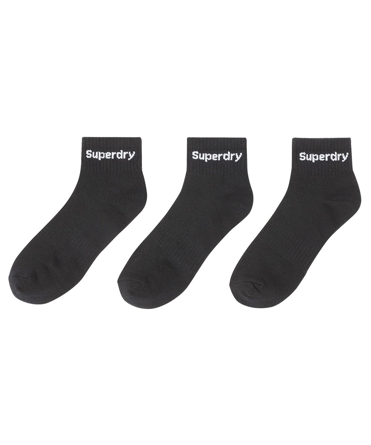 슈퍼드라이(SUPERDRY) 쿼터 3팩 삭스 블랙