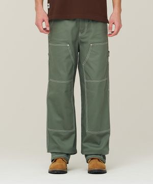 더블니 코튼 워크팬츠 카키