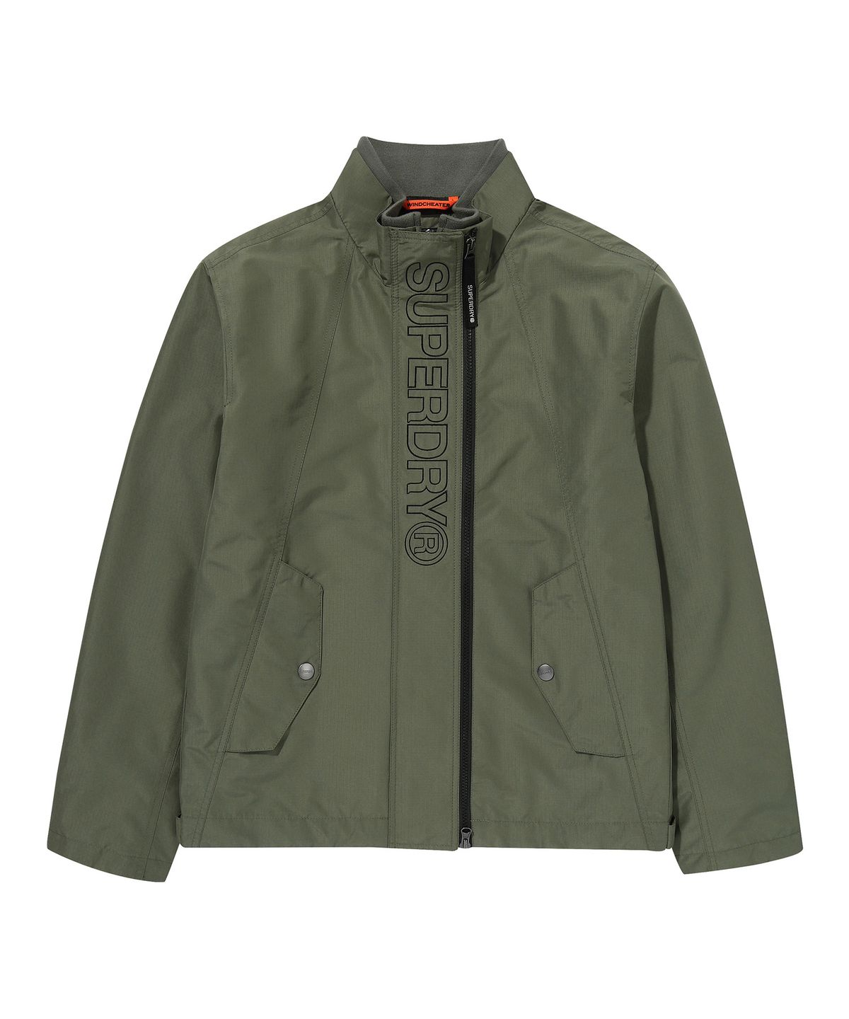 슈퍼드라이(SUPERDRY) 하이넥 윈드브레이커 자켓 카키 그린