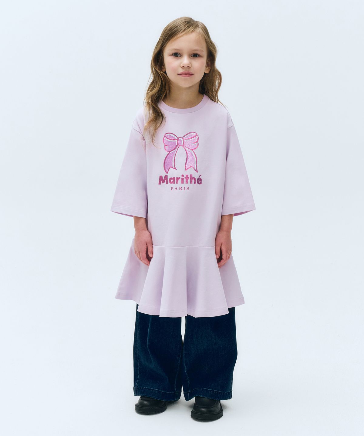 마리떼 키즈(MARITHÉ KIDS) KIDS W 3/4 SLEEVE JERSEY ONEPIECE lavender
