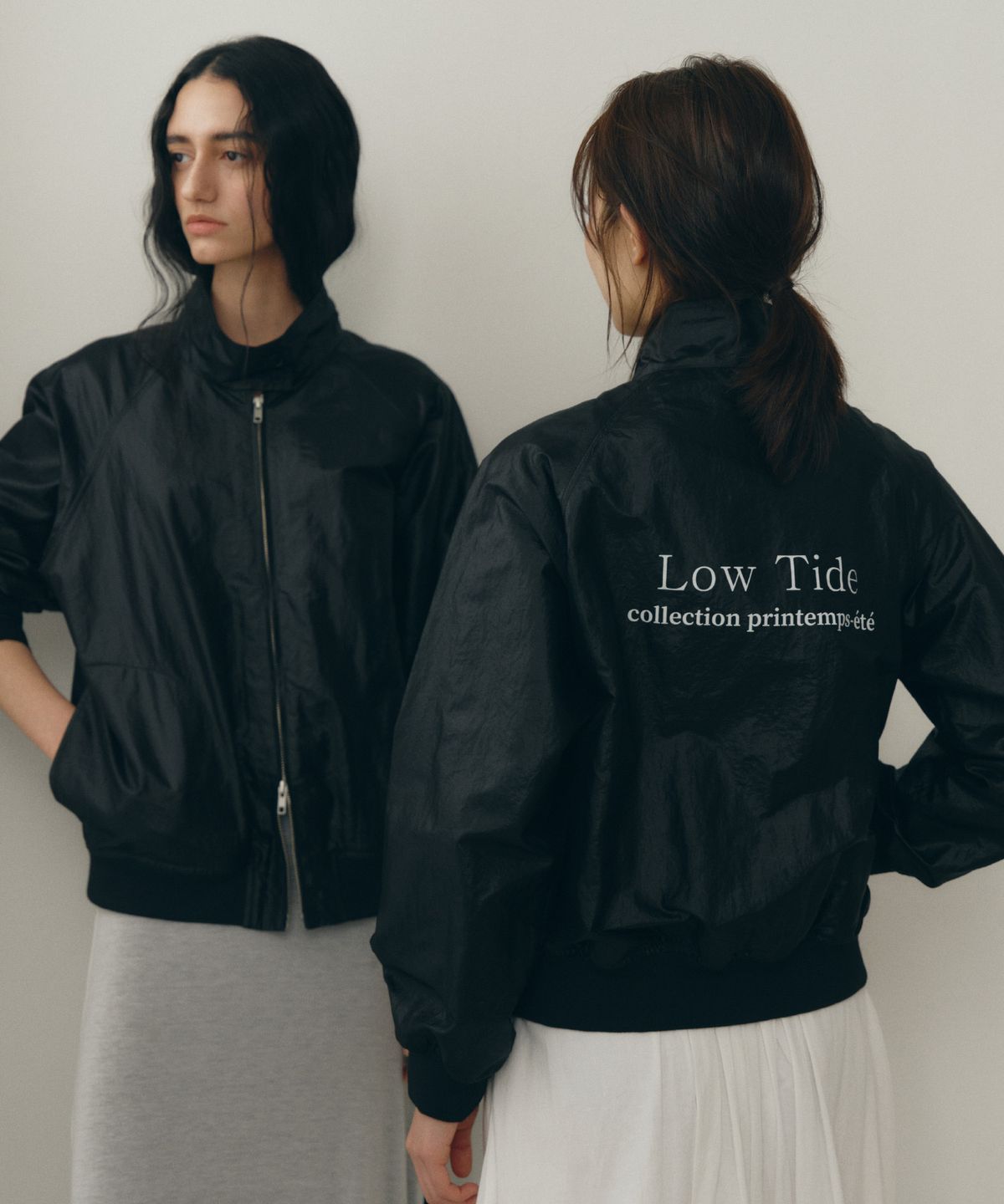 로우타이드(LOW TIDE) BACK LOGO COATING BLOUSON [BLACK]