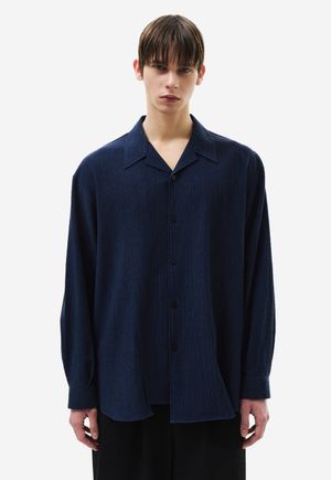 어시매트릭 오픈카라 셔츠 네이비 ZH2SH204NY