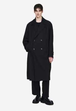 와이드 라펠 트렌치 코트 블랙 ZH2TC204BK