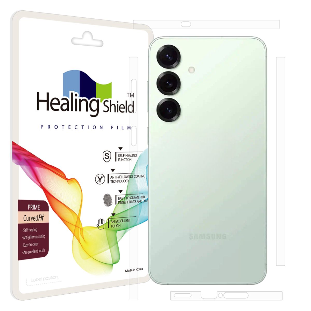 힐링쉴드(HEALINGSHIELD) 갤럭시S25 플러스 프라임 고광택 측면테두리 보호필름 2세트