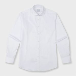 폴리스판 스트레치 베이직 슬림핏 셔츠 화이트 YJ4SBS156WH