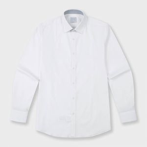 모달폴리 스트레치 슬림핏 솔리드 셔츠 화이트  YJ4SBS152WH