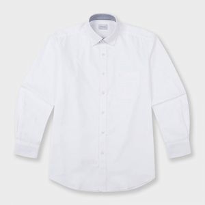 레귤러핏 면혼방 솔리드 셔츠 화이트 YJ4SBR103WH