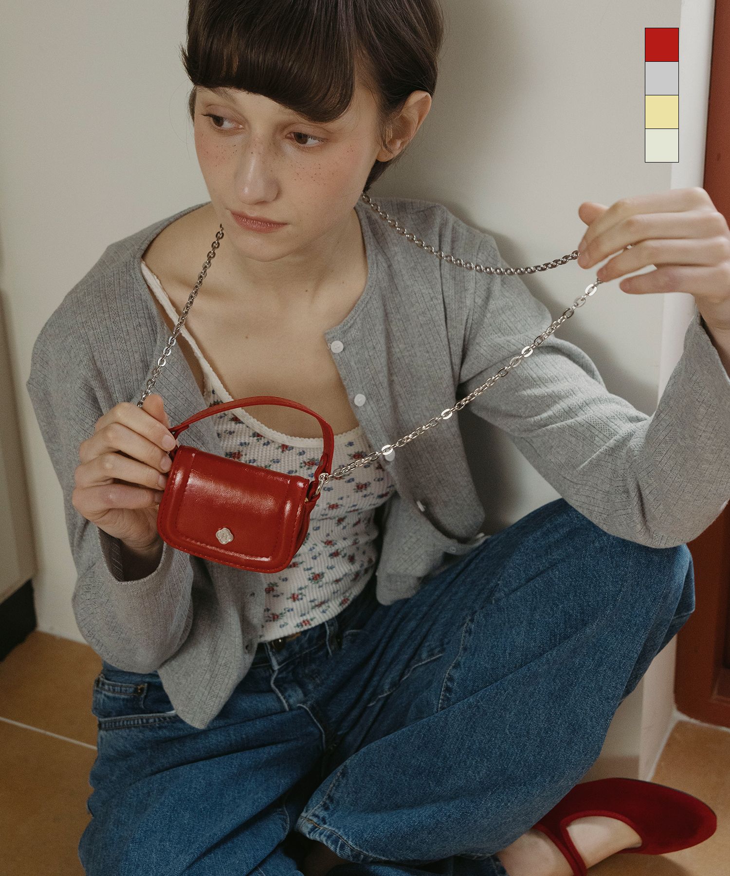 HEEARI★韓国★人気★Poppy Chain Mini Bag 7色 HEEARI Poppy Chain Mini Bag