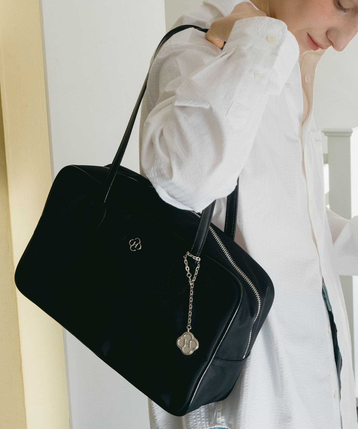 ★HEEARI★ Sage Nylon Square Bag Sage Nylon Square Bag_Black MUSINSA | HEEARI Sage Nylon Square Bag_Black
