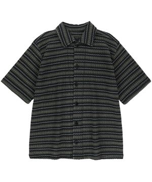 vintage stripe crochet 1/2 shirts (vtg gray)