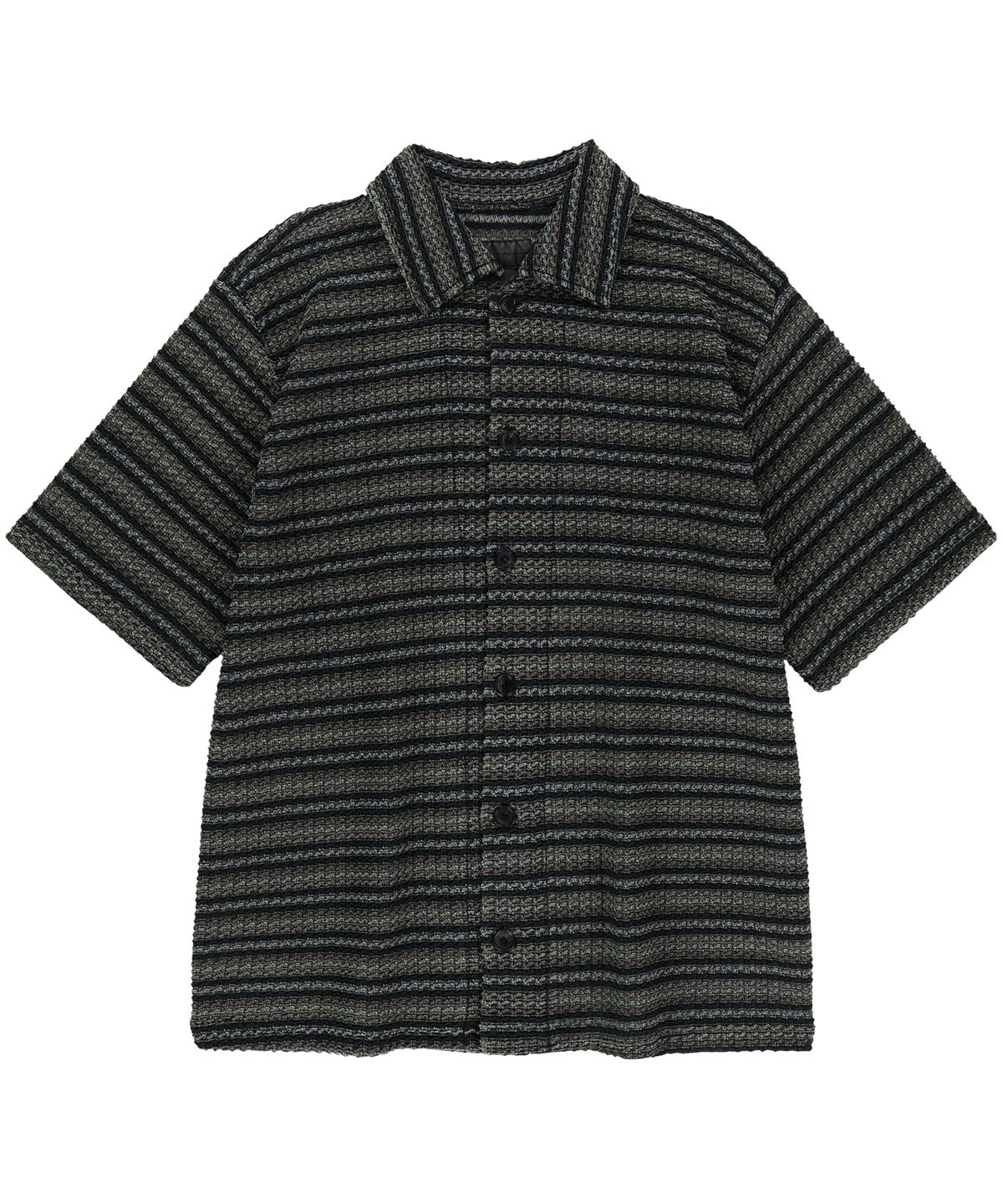 엔도어(ENDOOR) vintage stripe crochet 1/2 shirts (vtg gray)