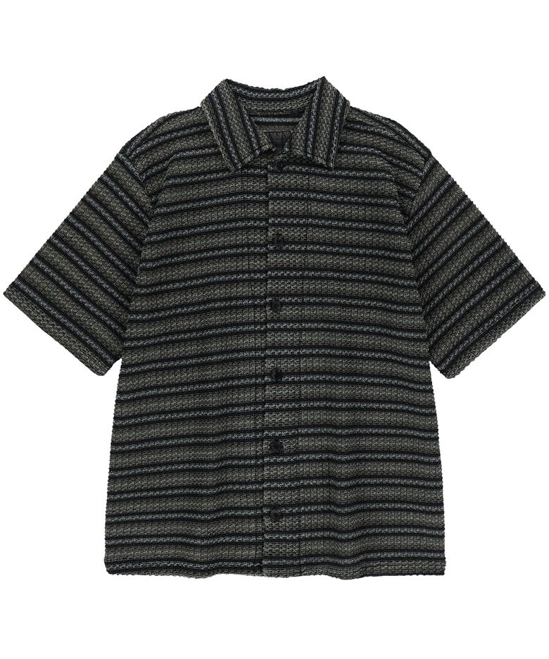 vintage stripe crochet 1/2 shirts (vtg gray)
