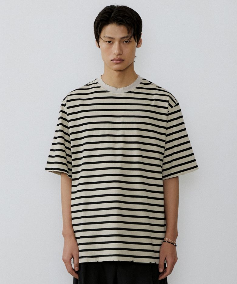 Vintage damage stripe 1/2 t-shirt (vtg black)