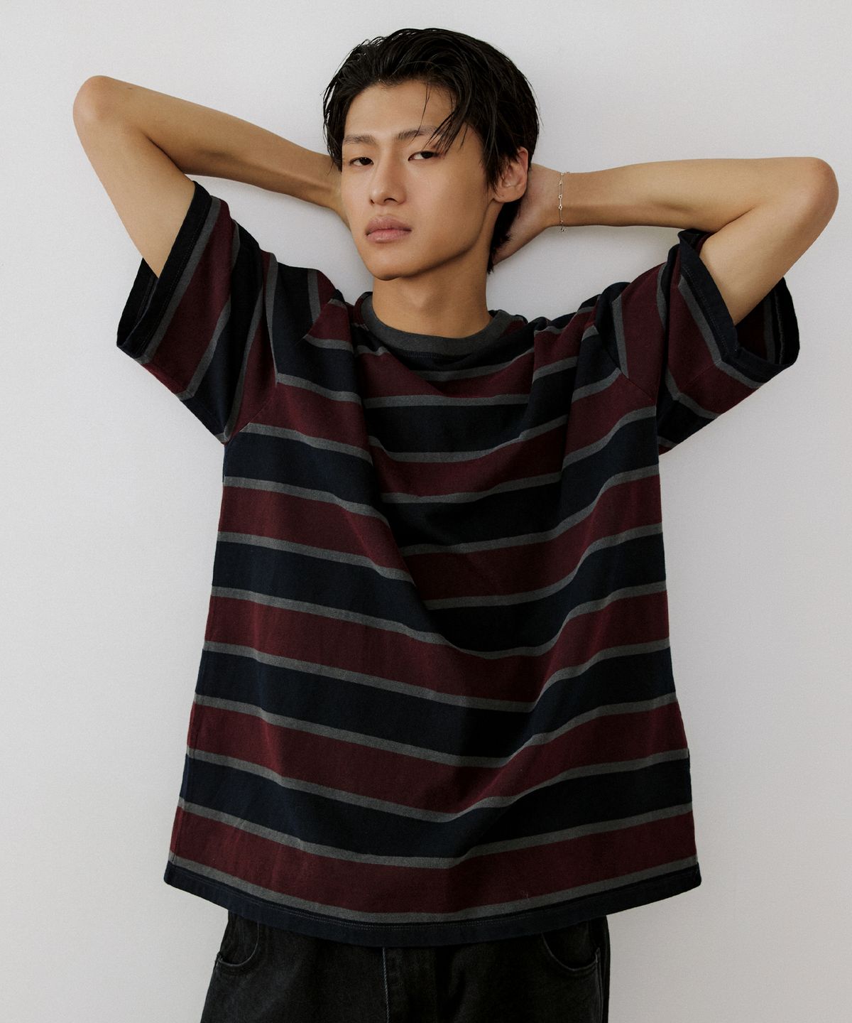 엔도어(ENDOOR) Vintage stripe 1/2 t-shirt (vtg red)