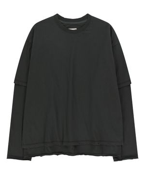 Layered vintage long sleeve (dark gray)