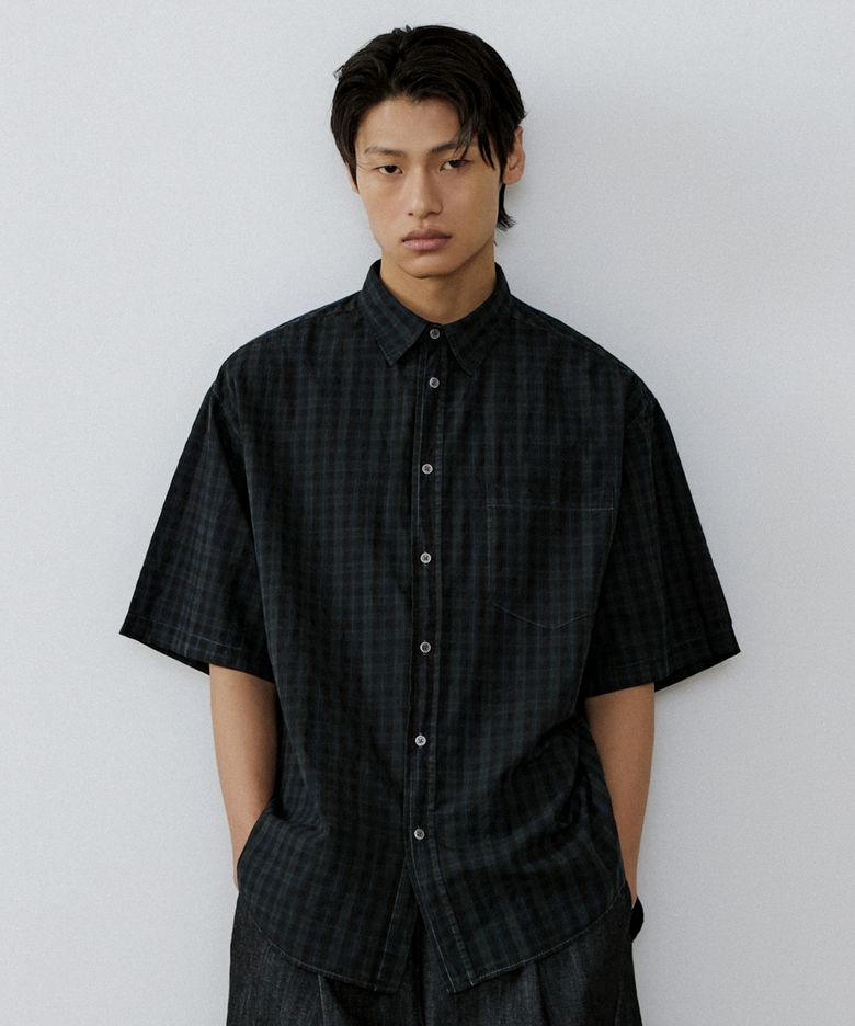 Vintage check 1/2 shirt (vtg green)