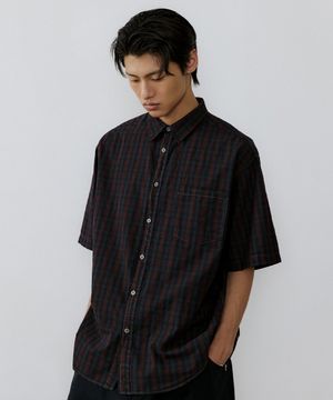 Vintage check 1/2 shirt (vtg red)