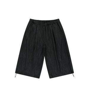 Curved Volume washed shorts (black)