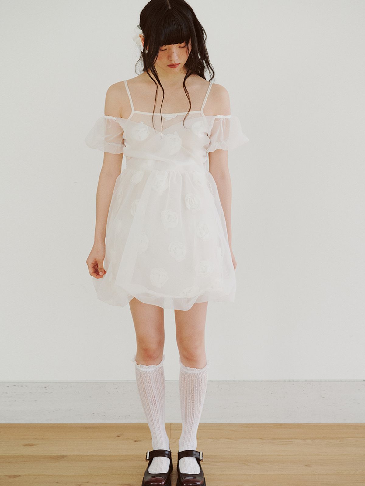 가니송(GANISONG) 브라이덜 로즈 인 버블 드레스_아이보리