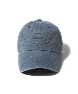 로렌스 아플리케 자수 피그먼트 볼캡 빈티지 네이비