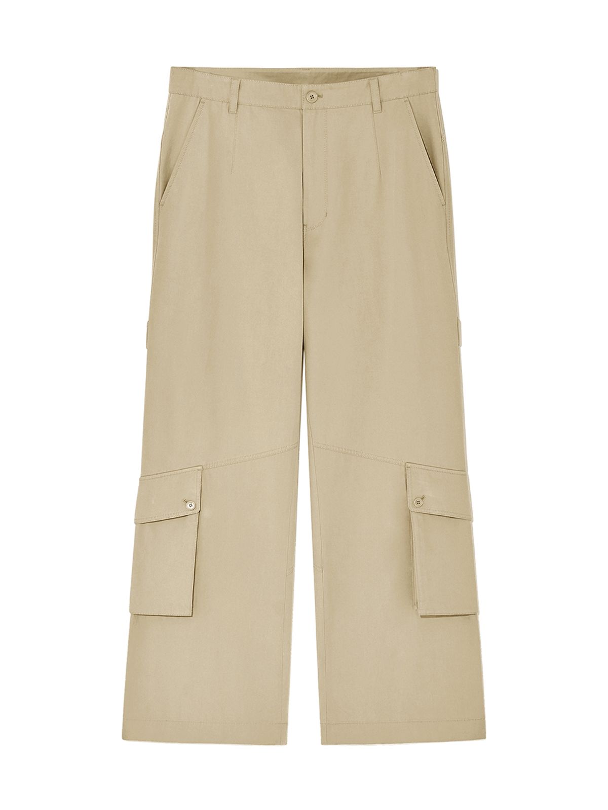 마뗑킴(MATIN KIM) OUT POCKET COTTON CARGO PANTS FOR MEN IN DARK BEIGE