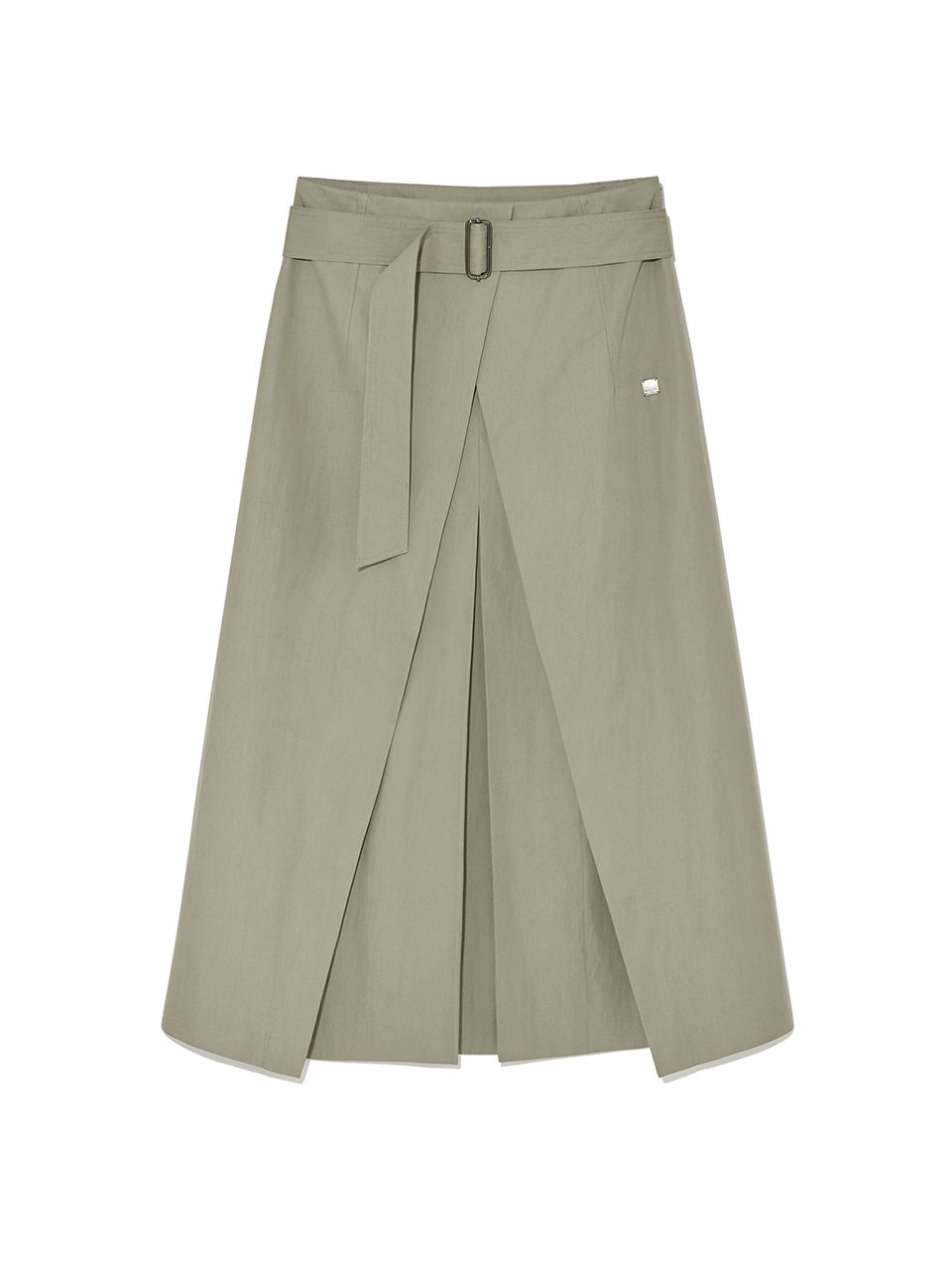 MATIN KIM ♥ A LINE PLEATS BELTED SKIRT/追跡付 MUSINSA | MATIN KIM A LINE PLEATS BELTED SKIRT IN LIGHT KHAKI