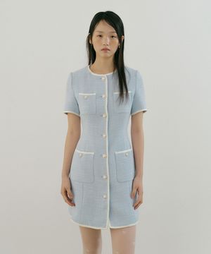 Mary Tweed One-piece (sky blue)