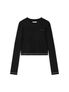 CUT LINE DETAIL LONG SLEEVE LOGO TOP IN BLACK