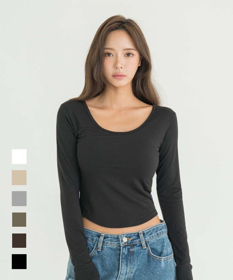 [풀샷몰드] 라운드 기모 캡내장 긴팔티_6colors