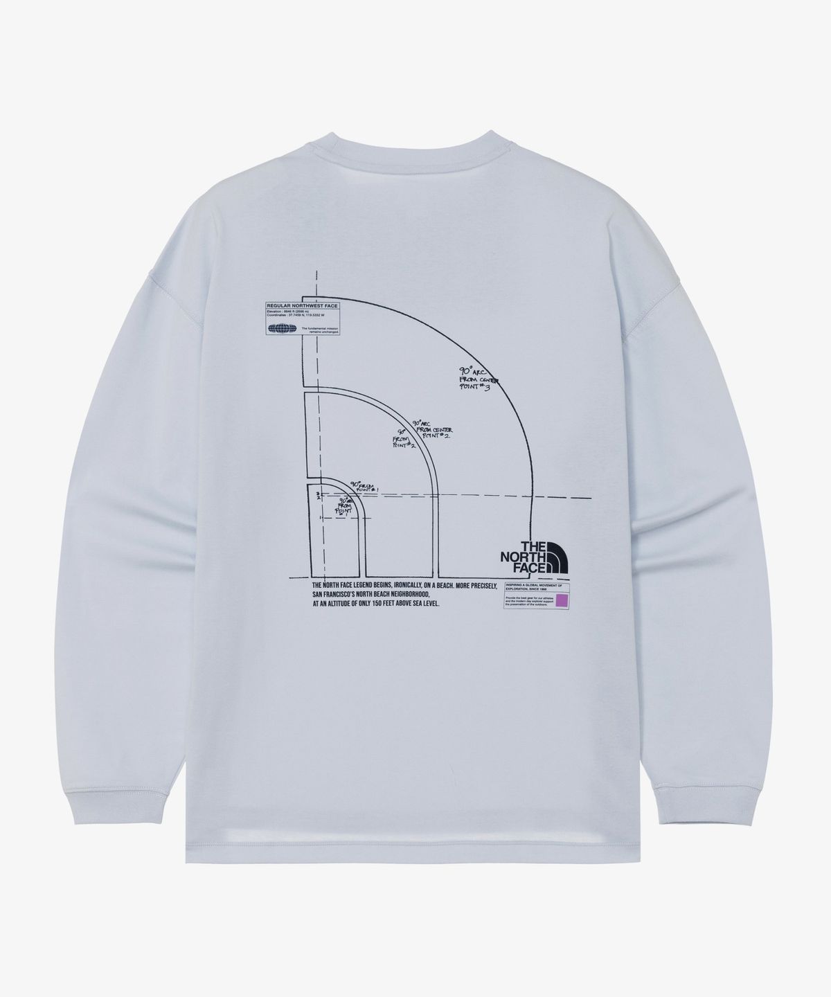 노스페이스(THE NORTH FACE) NT7TR03L 돔 로고 긴팔 라운드티 LIGHT_BLUE