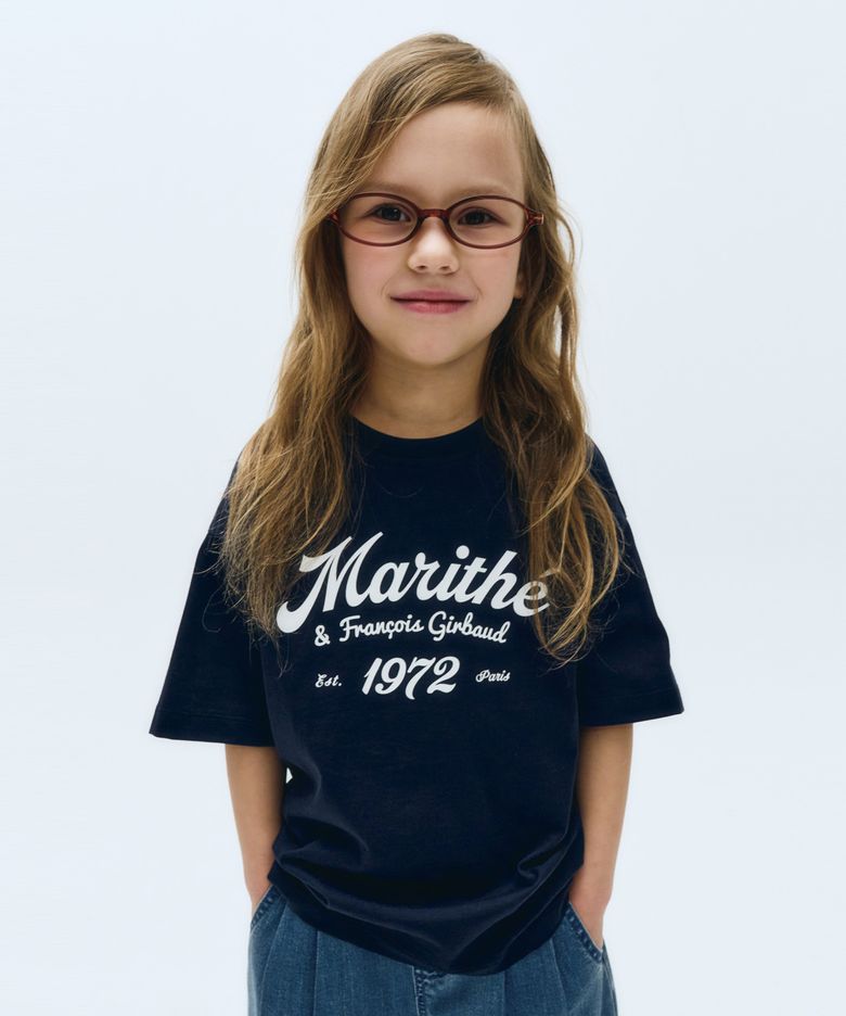 KIDS LETTERLING OVERSIZED TEE navy