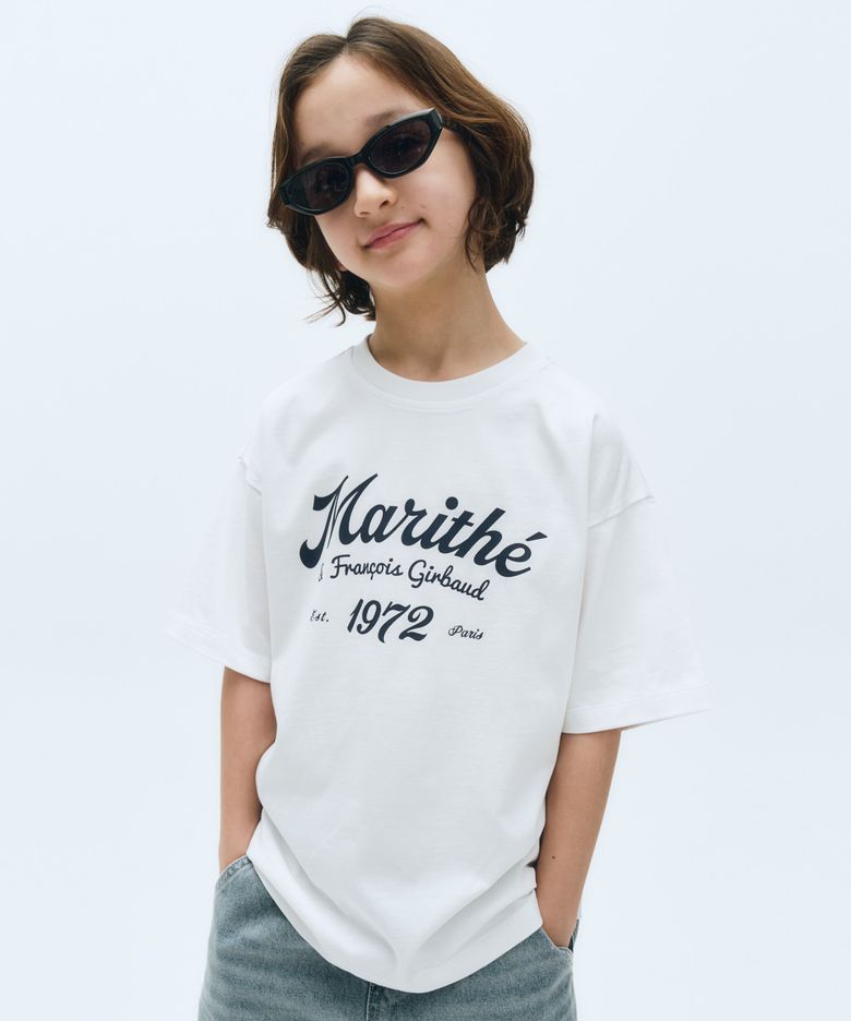 KIDS LETTERLING OVERSIZED TEE white