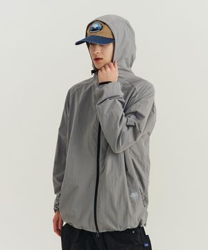 백 포켓 쉘 자켓 그레이